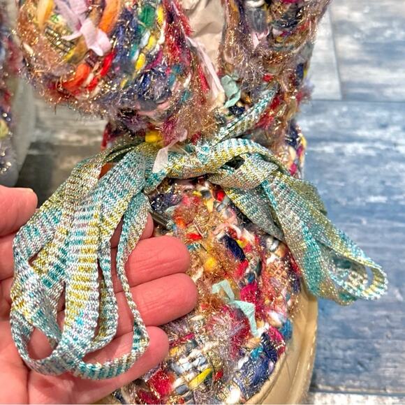 Khrisjoy Puff Check Tweed Boots Logo Women Size 41 Made in Italy Retail $600 NWT - Picture 6 of 15